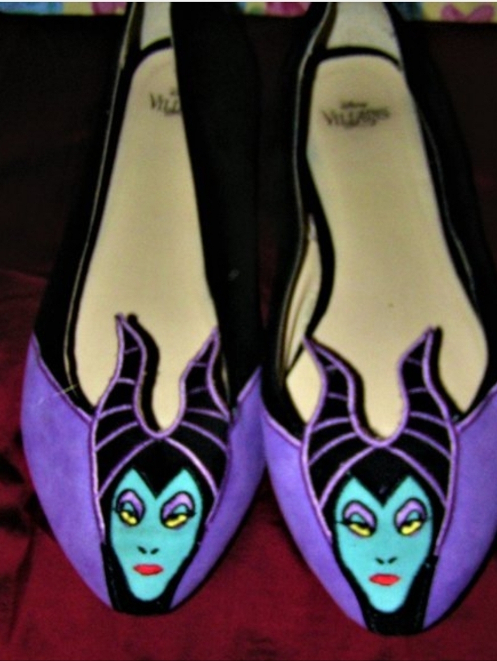 Disney Purple Maleficent Face Ballet Flats